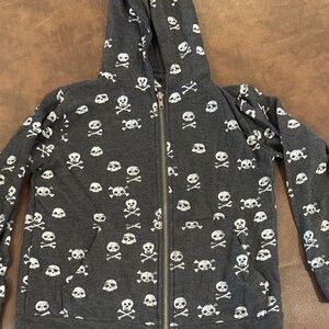 Skull Print Kids Hoodie - Black. Chase size 7